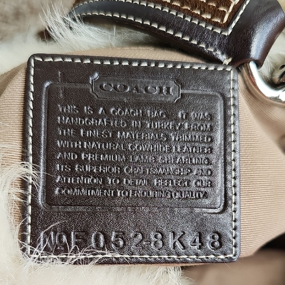 COACH Vintage 2005 Signature Hobo Canvas, Suede & FAUX Fur handbag F052-8K48. - Picture 11 of 11